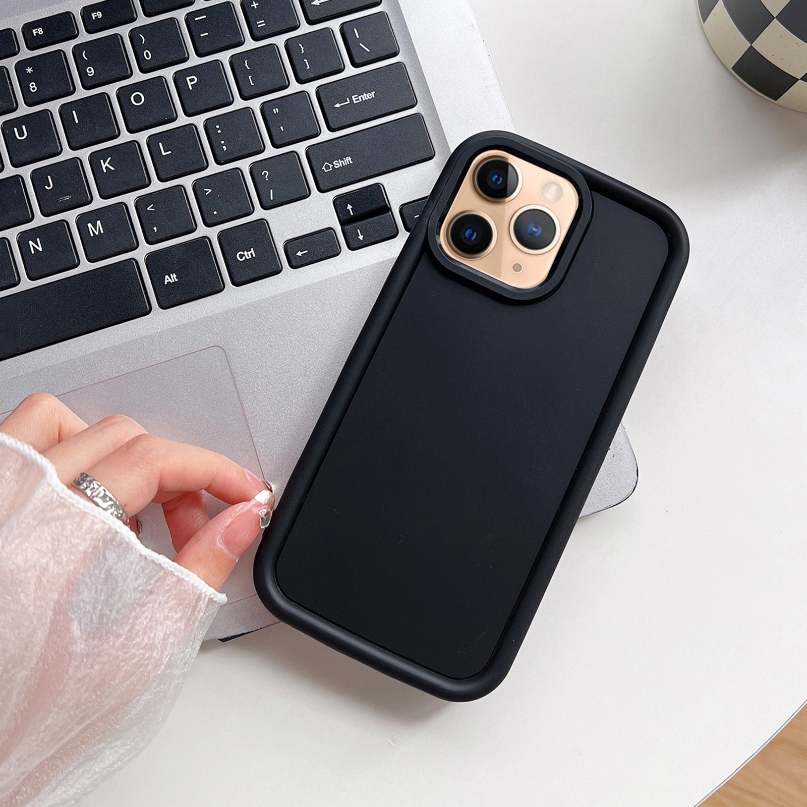 For iPhone 11 Pro Shockproof Frame Frosted TPU Phone Case(Black) - Shopkiz.com