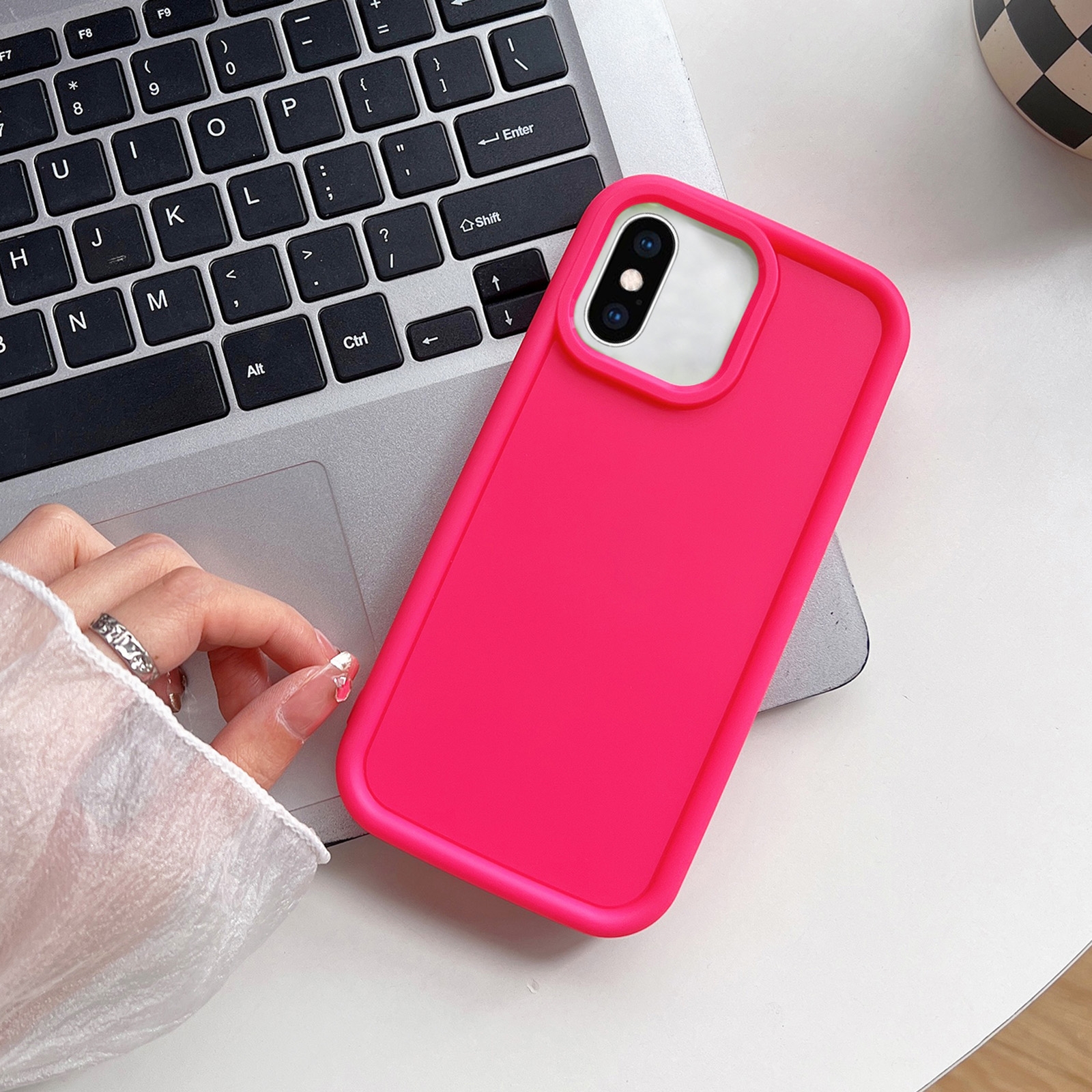 For iPhone XS Max Shockproof Frame Frosted TPU Phone Case(Rose Red) - Shopkiz.com