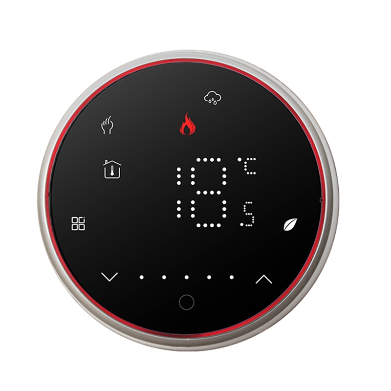 BHT-6001GBL 95-240V AC 16A Smart Round Thermostat Electric Heating LED Thermostat Without WiFi(Black) - Shopkiz.com