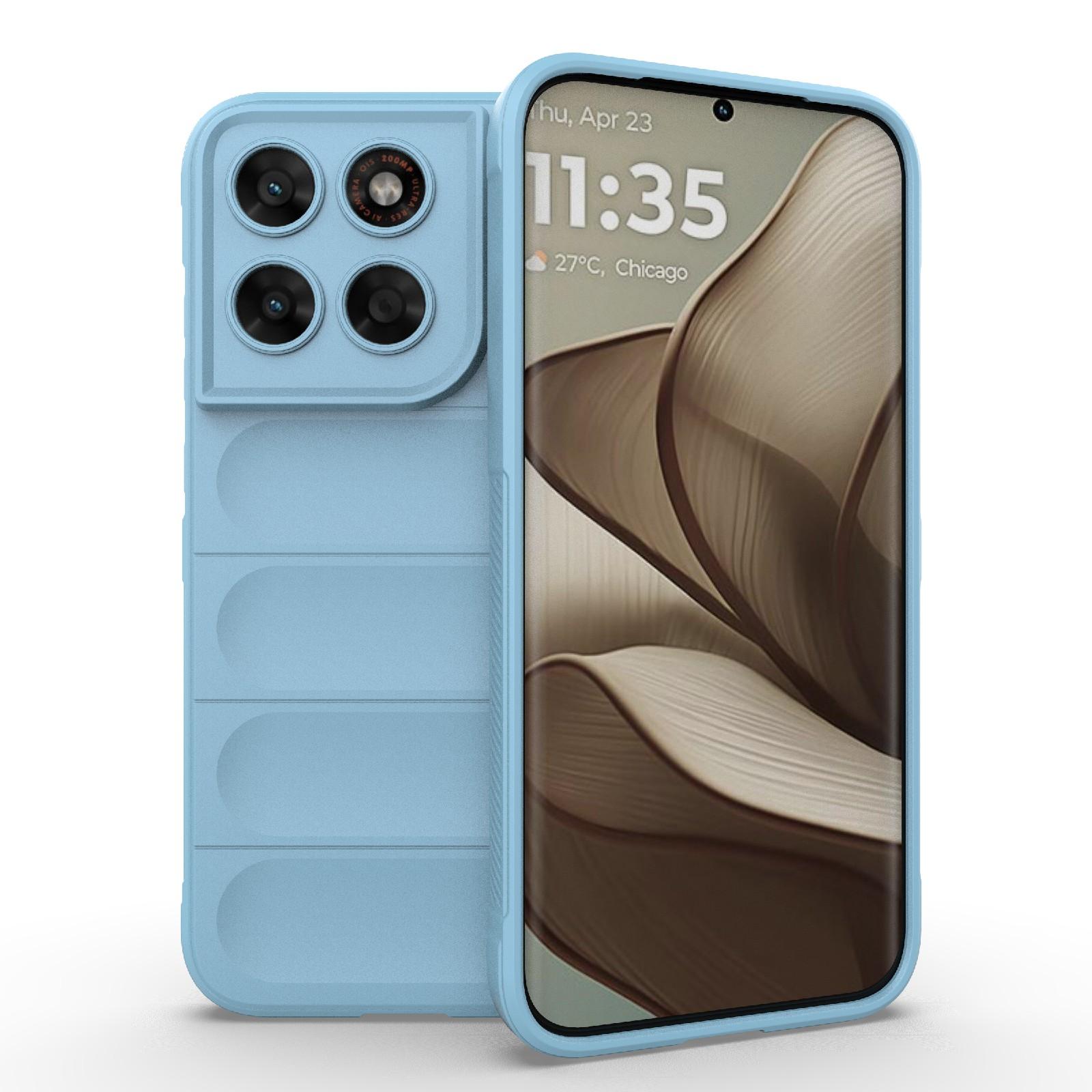 For Motorola Moto G87 5G Global Magic Shield TPU + Flannel Phone Case(Light Blue) - Shopkiz.com