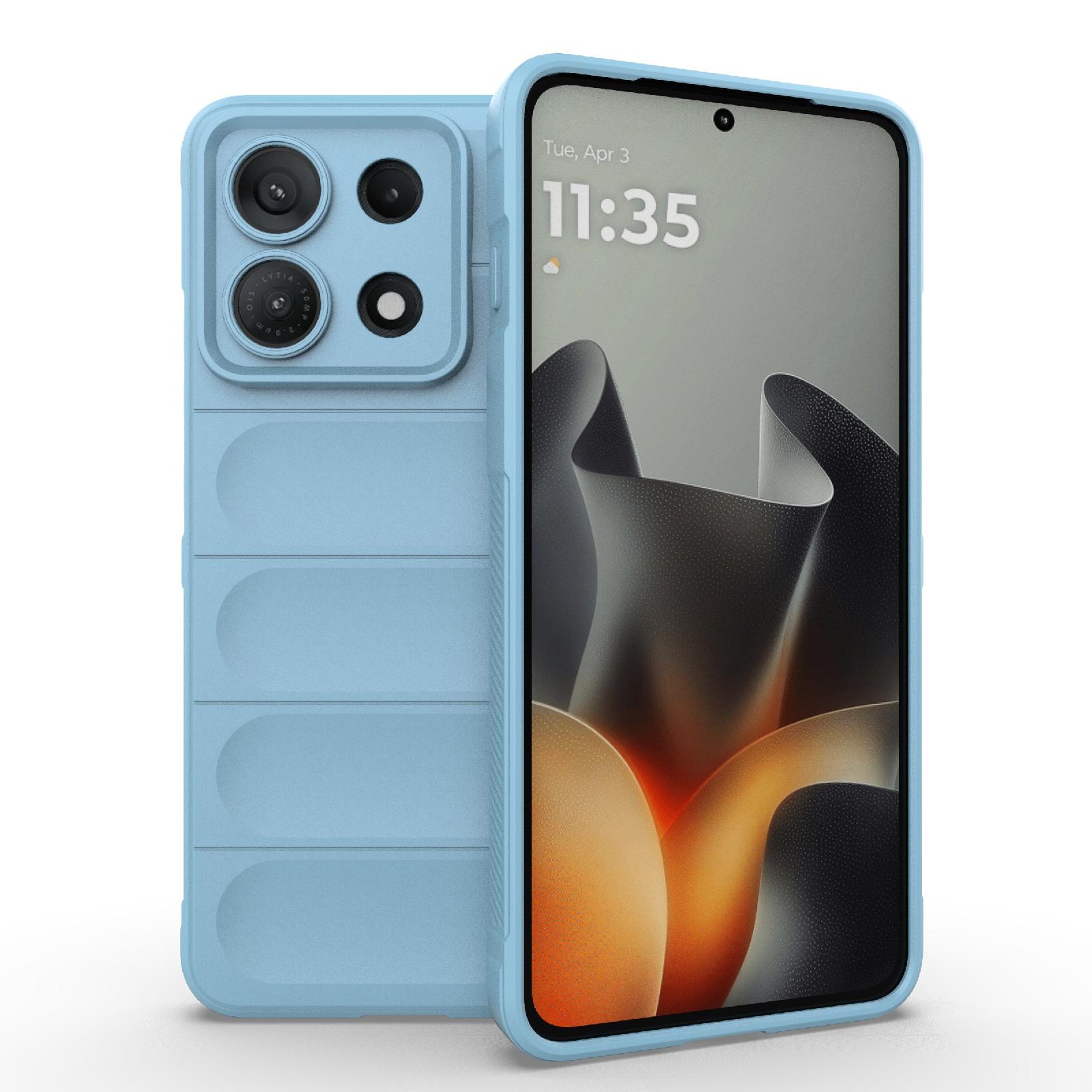 For Motorola Edge 70 Max 5G Magic Shield TPU + Flannel Phone Case(Light Blue) - Shopkiz.com