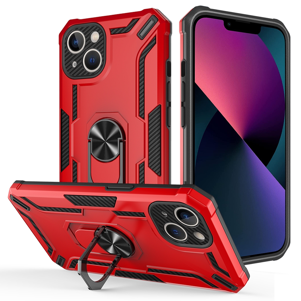 For iPhone 15 Warship Armor 2 in 1 Shockproof Phone Case(Red) - Shopkiz.com