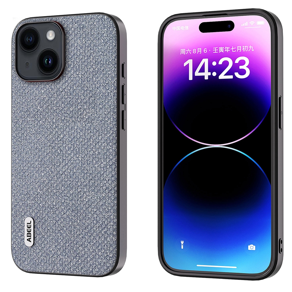 For iPhone 15 ABEEL Diamond Black Edge Phone Case(Jewel Black) - Shopkiz.com