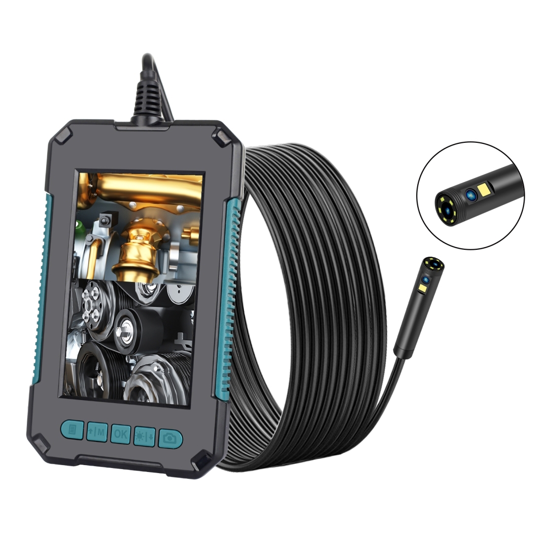 P40 5.5mm 1080P IP68 Waterproof 4.3 inch Highlight Screen Dual Camera Digital Endoscope, Length:5m Hard Cable - Shopkiz.com
