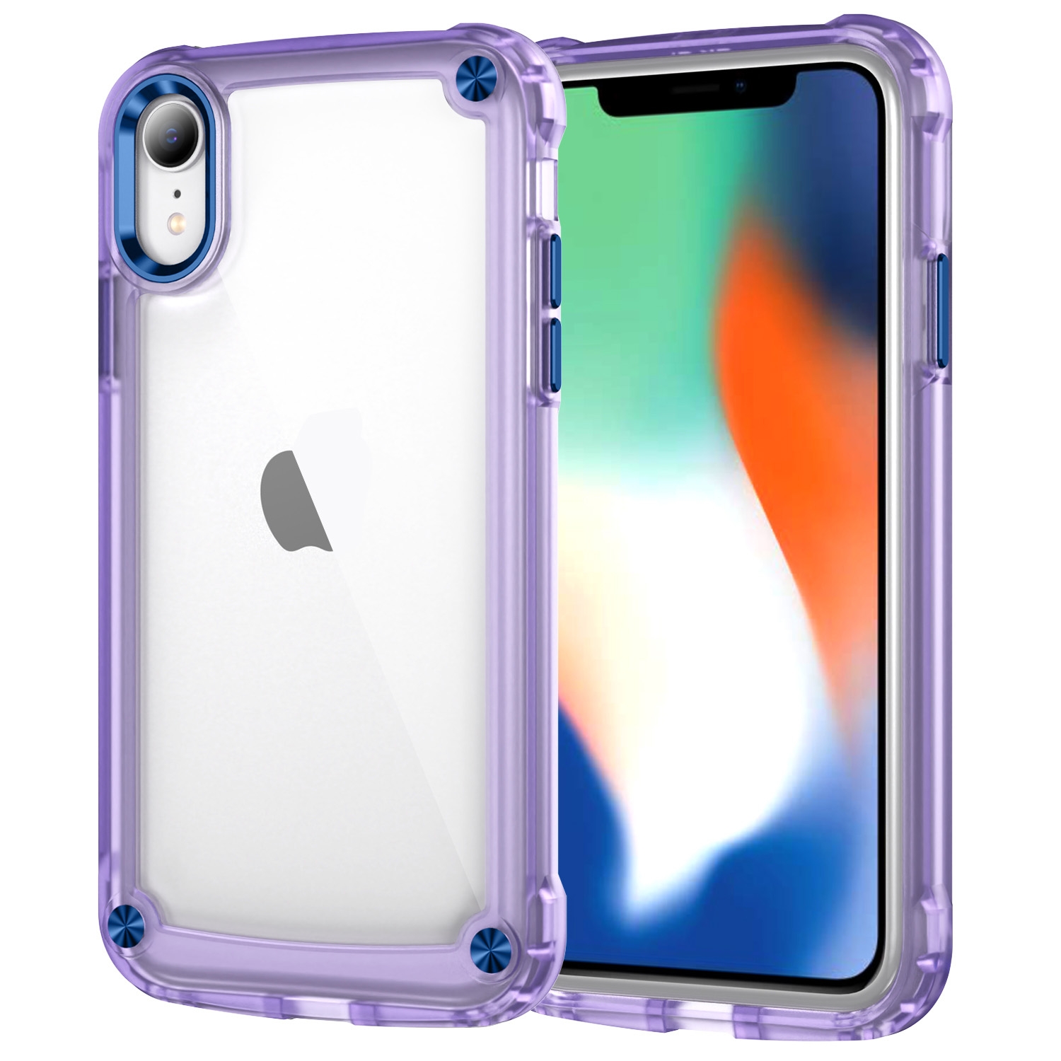 For iPhone XR Skin Feel TPU + PC Phone Case(Transparent Purple) - Shopkiz.com