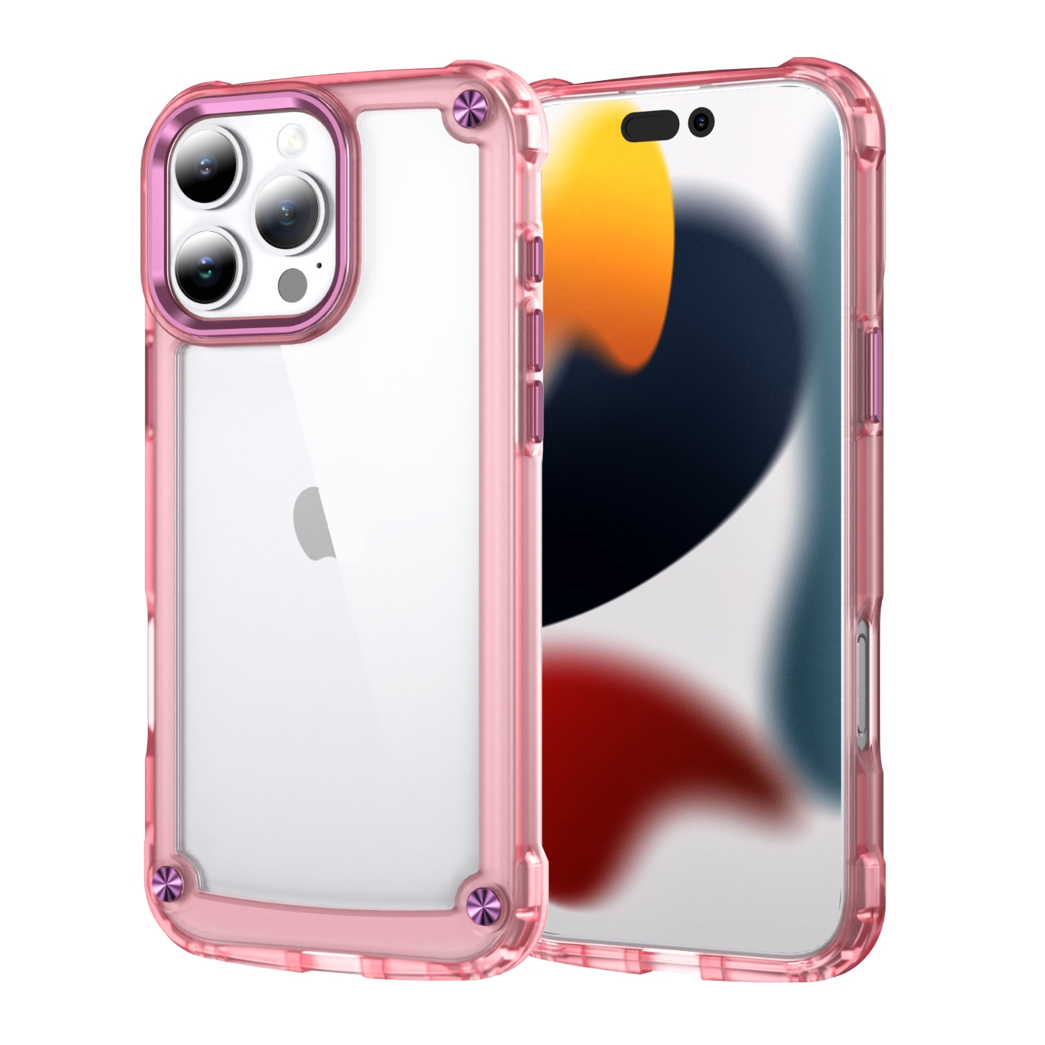 For iPhone 16 Pro Skin Feel TPU + PC Phone Case(Transparent Pink) - Shopkiz.com