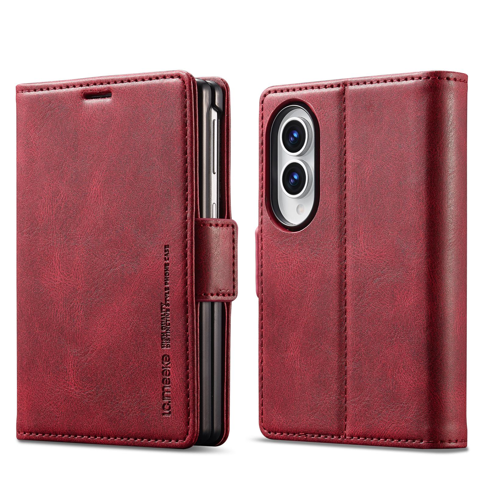 For Galaxy Z Fold8 5G LC.IMEEKE RFID Anti-theft Leather Phone Case(Red) - Shopkiz.com