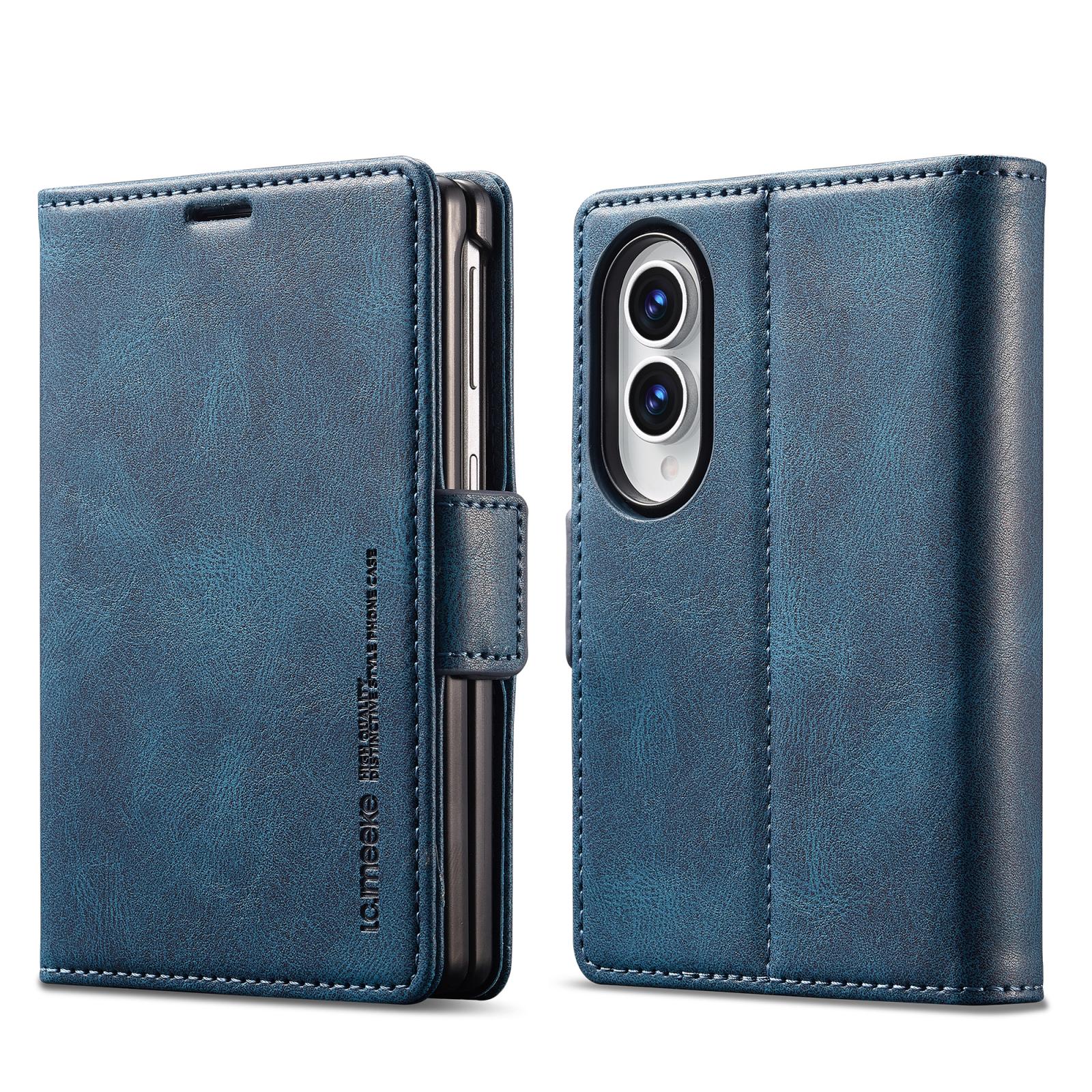 For Galaxy Z Fold8 5G LC.IMEEKE RFID Anti-theft Leather Phone Case(Blue) - Shopkiz.com