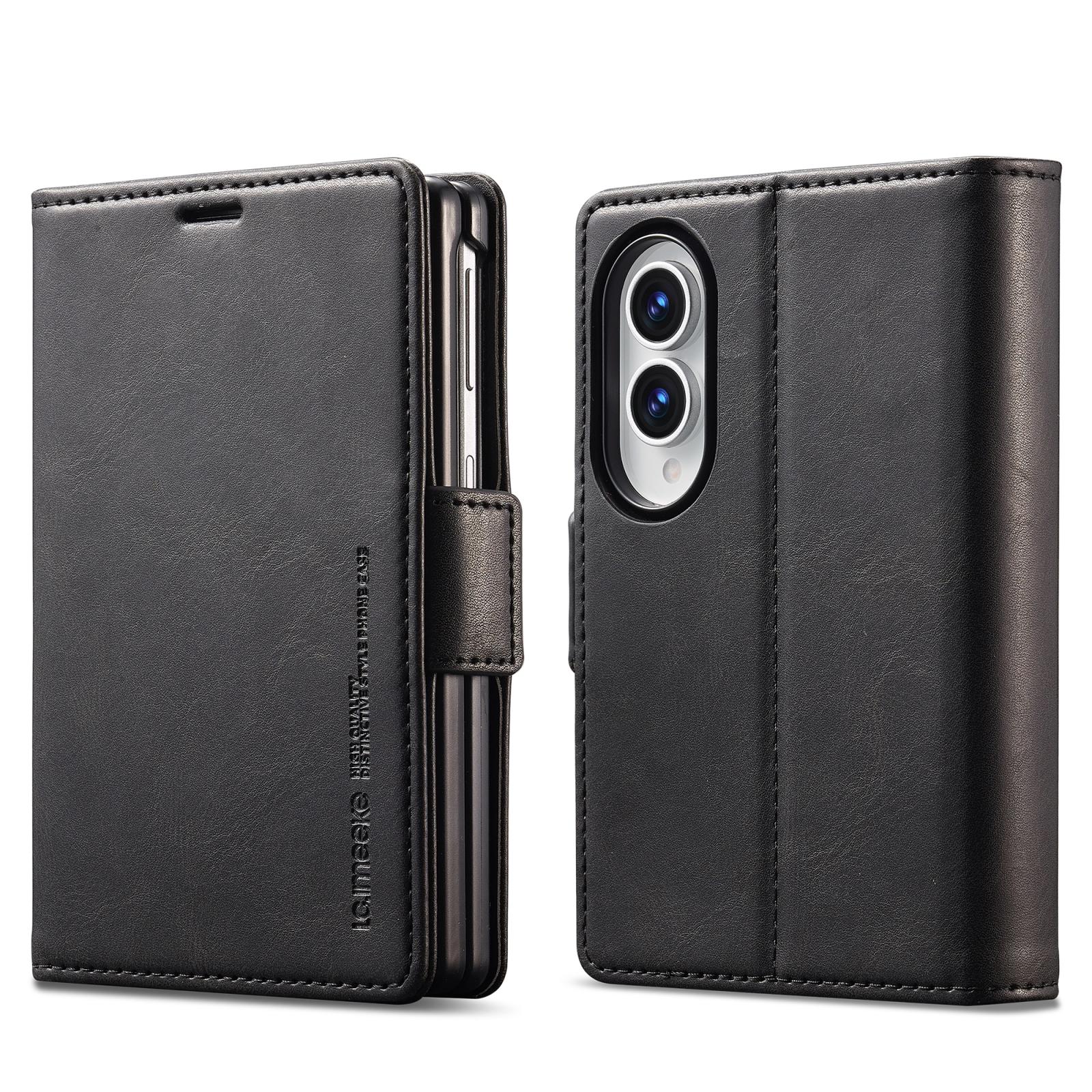 For Galaxy Z Fold8 5G LC.IMEEKE RFID Anti-theft Leather Phone Case(Black) - Shopkiz.com