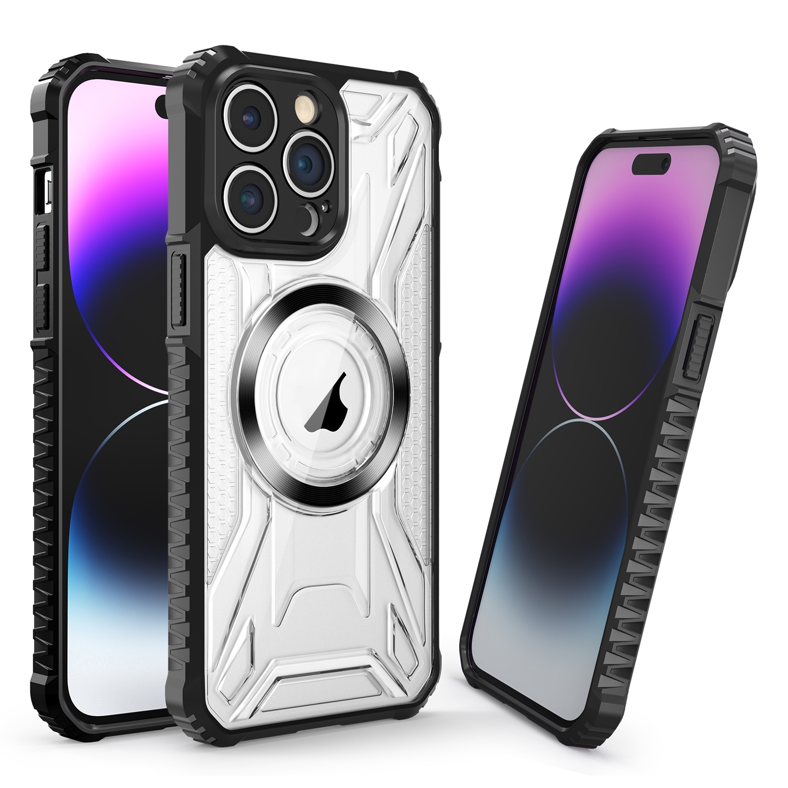For iPhone 14 Pro Max CD Texture Magsafe Phone Case(Black) - Shopkiz.com