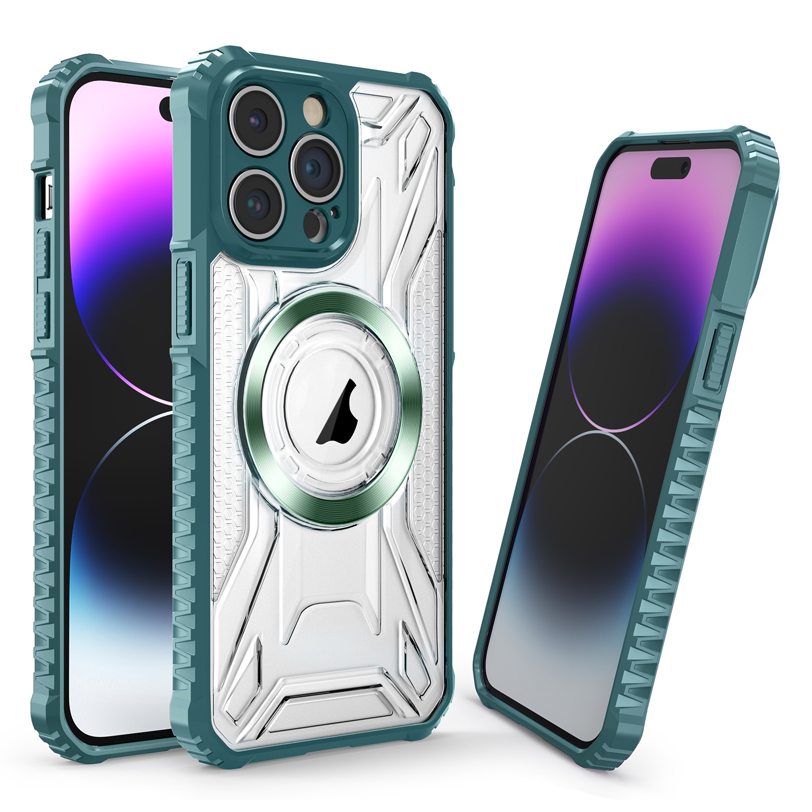 For iPhone 14 Pro CD Texture Magsafe Phone Case(Dark Green) - Shopkiz.com