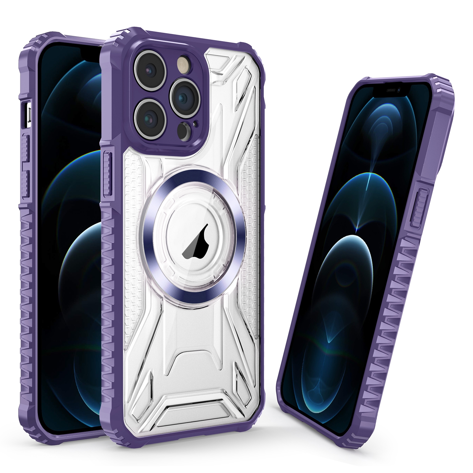 For iPhone 12 Pro CD Texture Magsafe Phone Case(Dark Purple) - Shopkiz.com