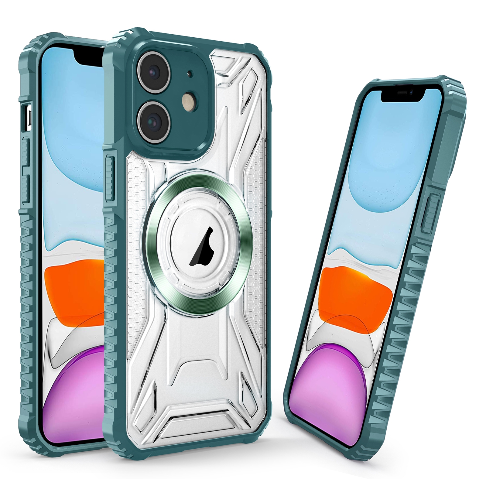 For iPhone 11 CD Texture Magsafe Phone Case(Dark Green) - Shopkiz.com