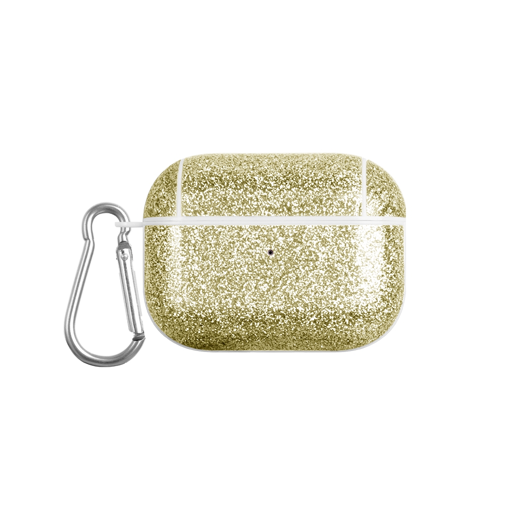 For AirPods Pro Glitter Powder Skin Texture PC TWS Earphone Case(Gold) - Shopkiz.com
