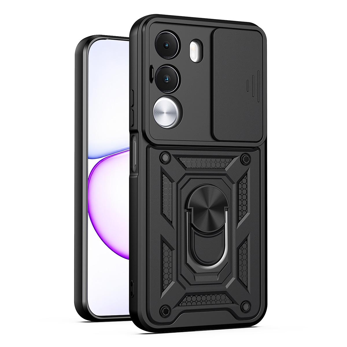 For Realme C100i / C100x 4G Sliding Camera Cover Design TPU+PC Phone Case(Black) - Shopkiz.com