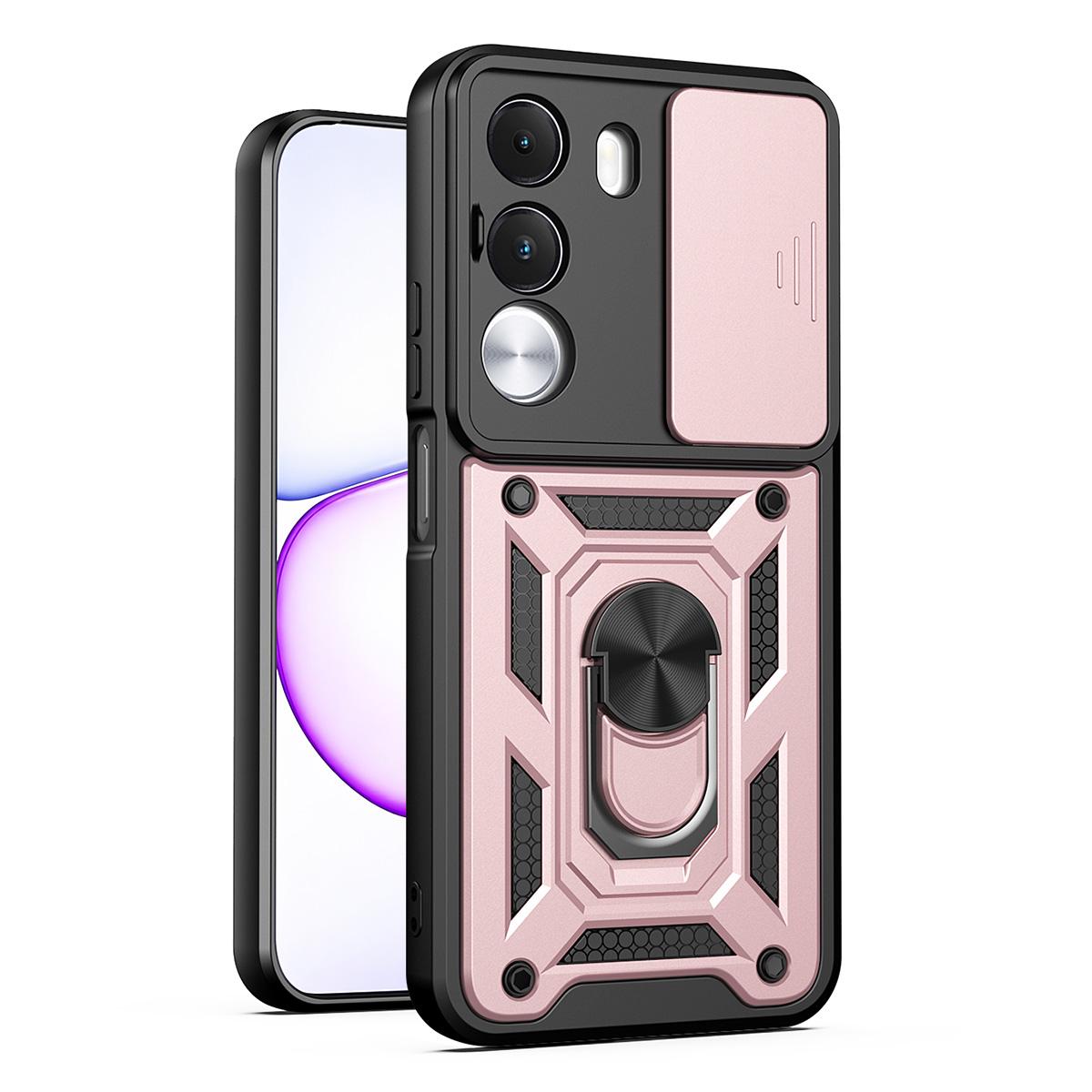 For Realme C100i / C100x 4G Sliding Camera Cover Design TPU+PC Phone Case(Rose Gold) - Shopkiz.com