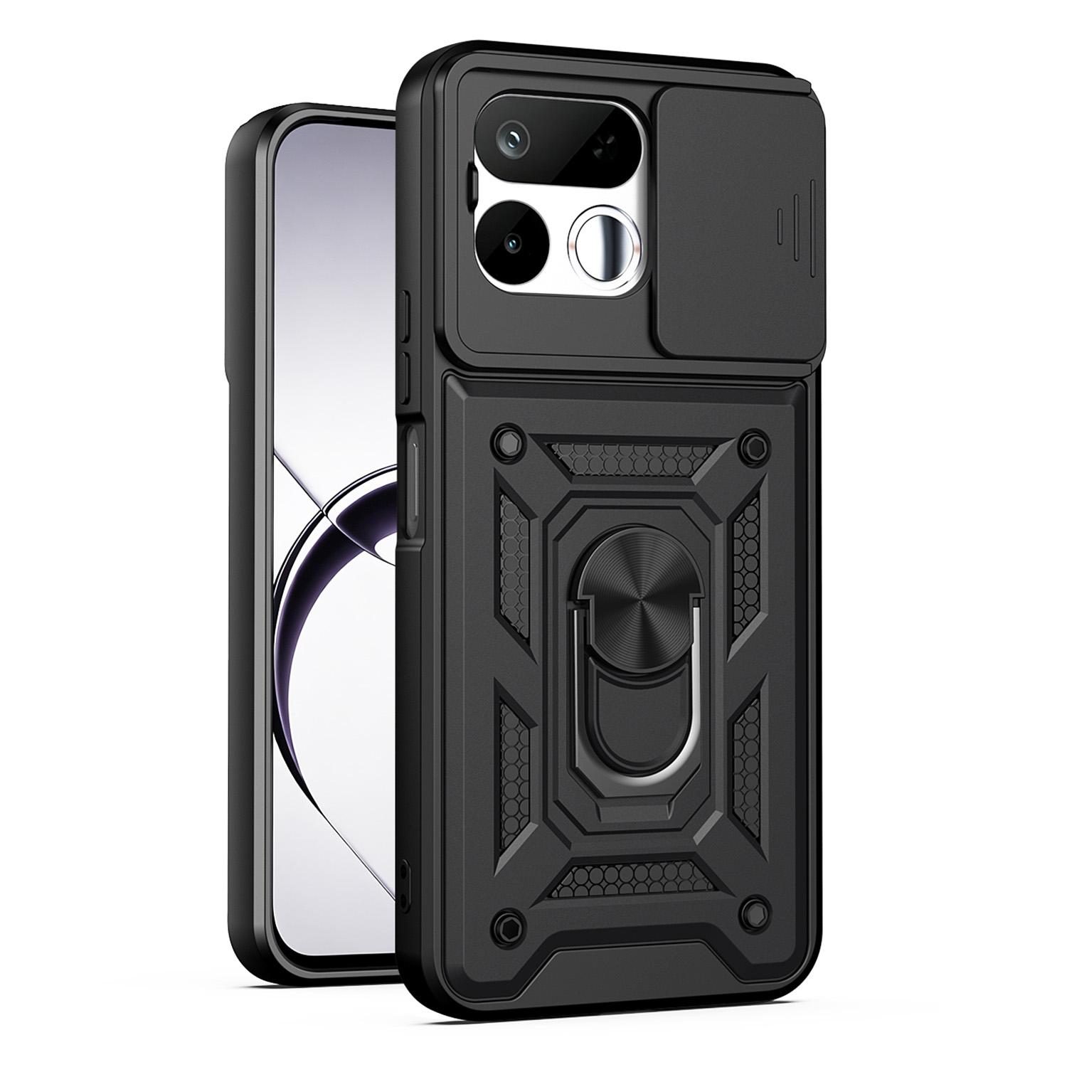 For Realme 16T 5G Sliding Camera Cover Design TPU+PC Phone Case(Black) - Shopkiz.com