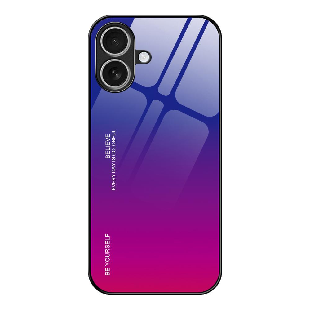 For iPhone 17 Gradient Color Glass Phone Case(Purple Red) - Shopkiz.com