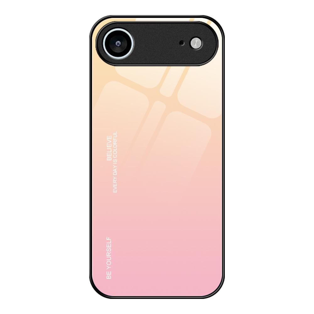 For iPhone Air Gradient Color Glass Phone Case(Yellow Pink) - Shopkiz.com