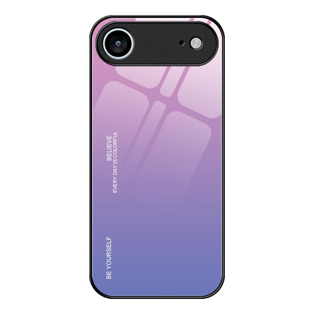 For iPhone Air Gradient Color Glass Phone Case(Pink Purple) - Shopkiz.com