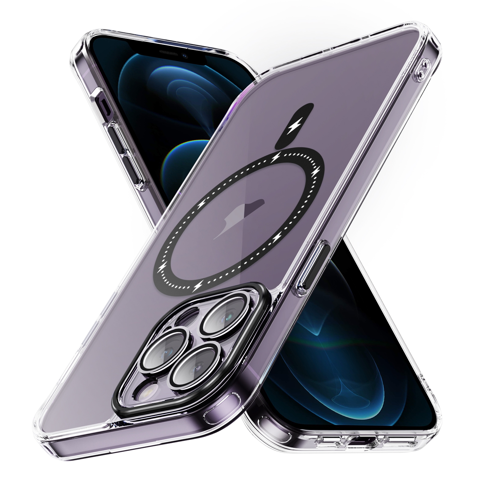 For iPhone 12 Pro Max Airbag Shockproof MagSafe Phone Case(Black) - Shopkiz.com
