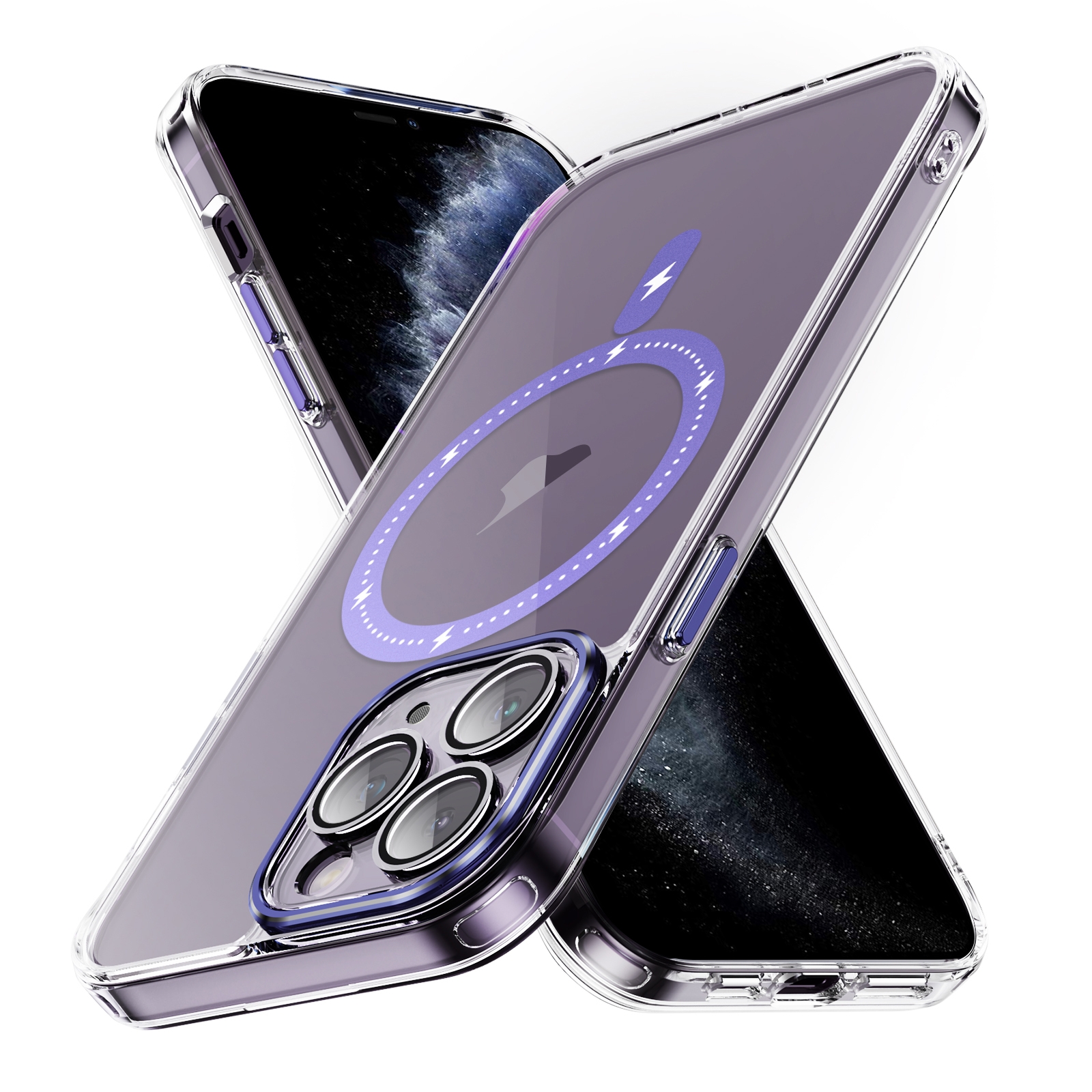 For iPhone 11 Pro Airbag Shockproof MagSafe Phone Case(Light Purple) - Shopkiz.com
