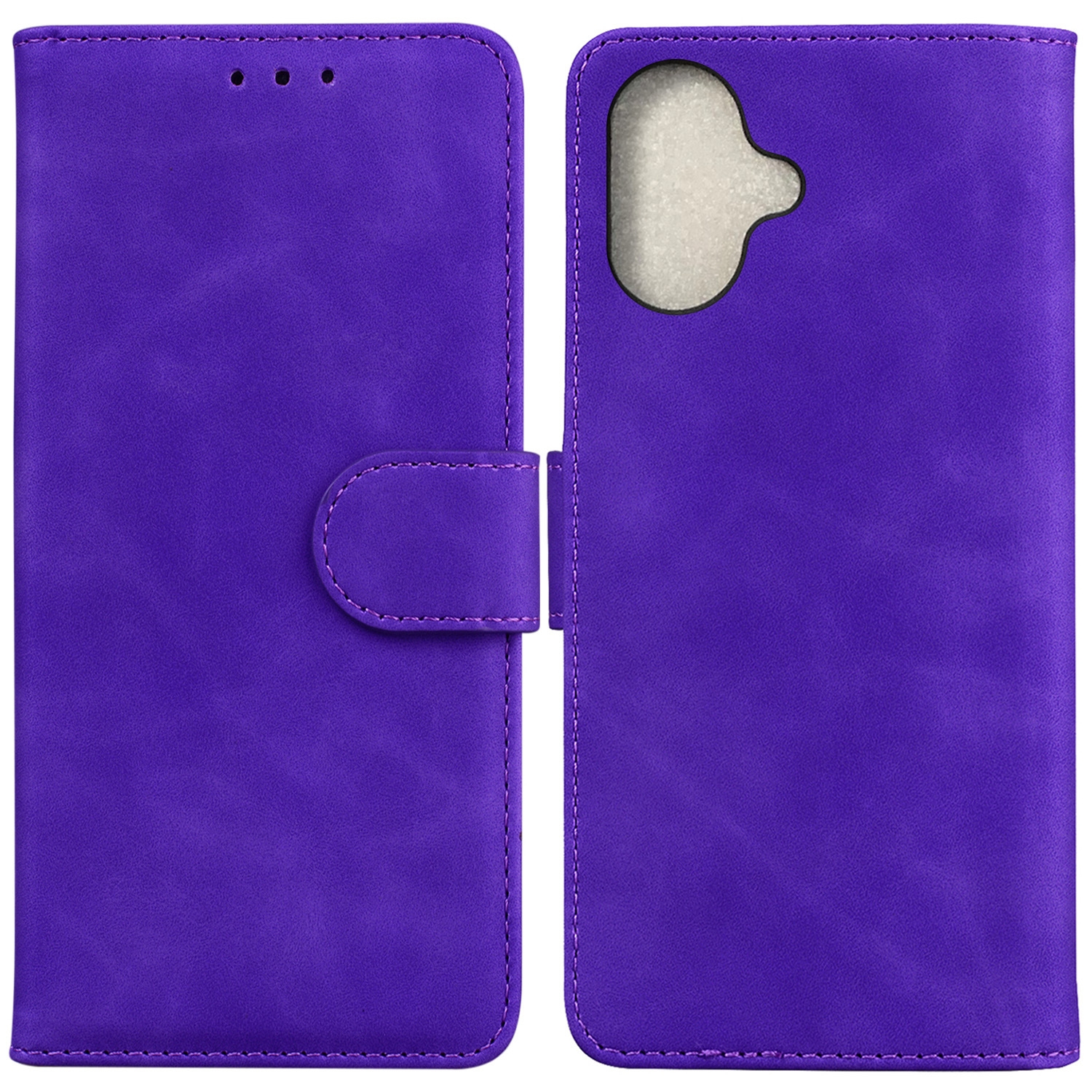 For iPhone 16 Plus Skin Feel Pure Color Flip Leather Phone Case(Purple) - Shopkiz.com