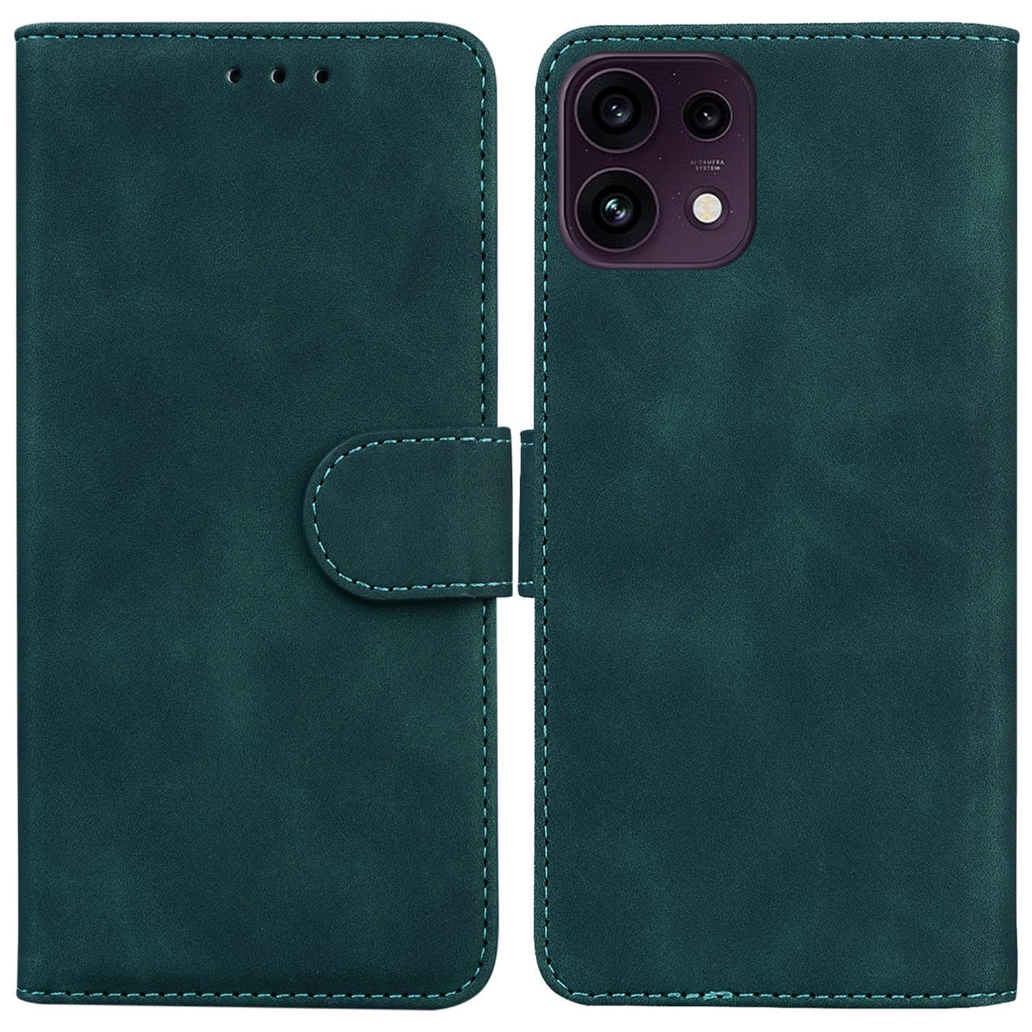 For OPPO Reno16 F 5G / Reno16 FS 5G Skin Feel Pure Color Flip Leather Phone Case(Green) - Shopkiz.com
