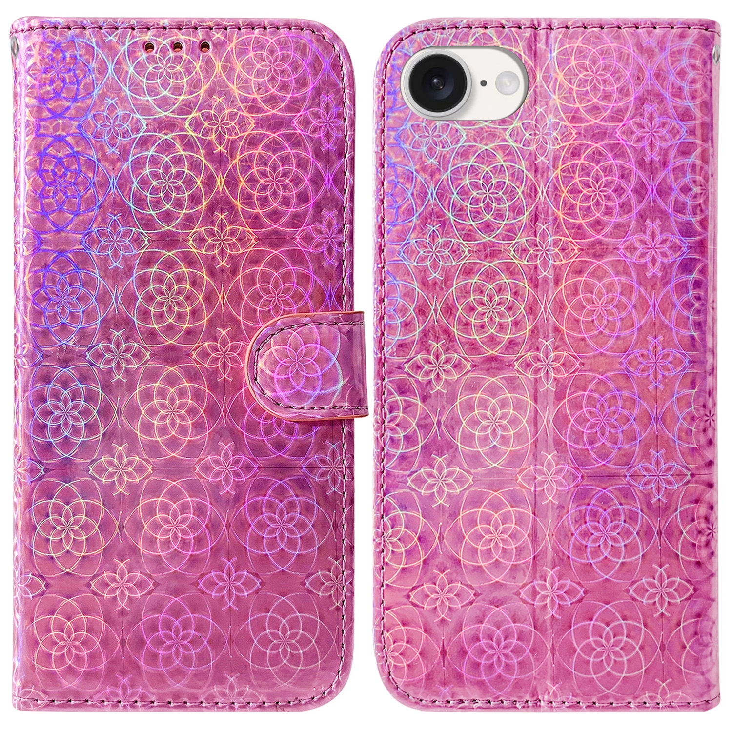 For iPhone 17e / 16e Colorful Magnetic Buckle Leather Phone Case(Pink) - Shopkiz.com