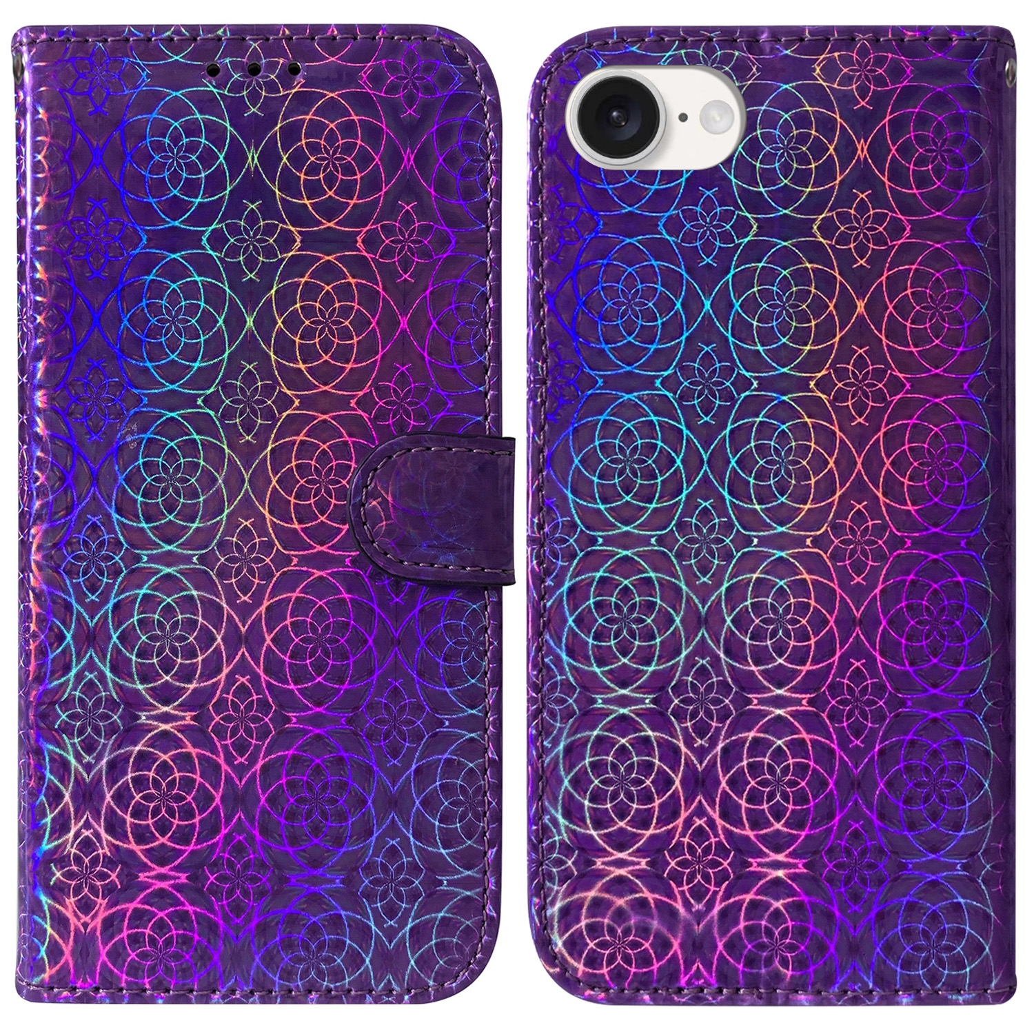 For iPhone 17e / 16e Colorful Magnetic Buckle Leather Phone Case(Purple) - Shopkiz.com