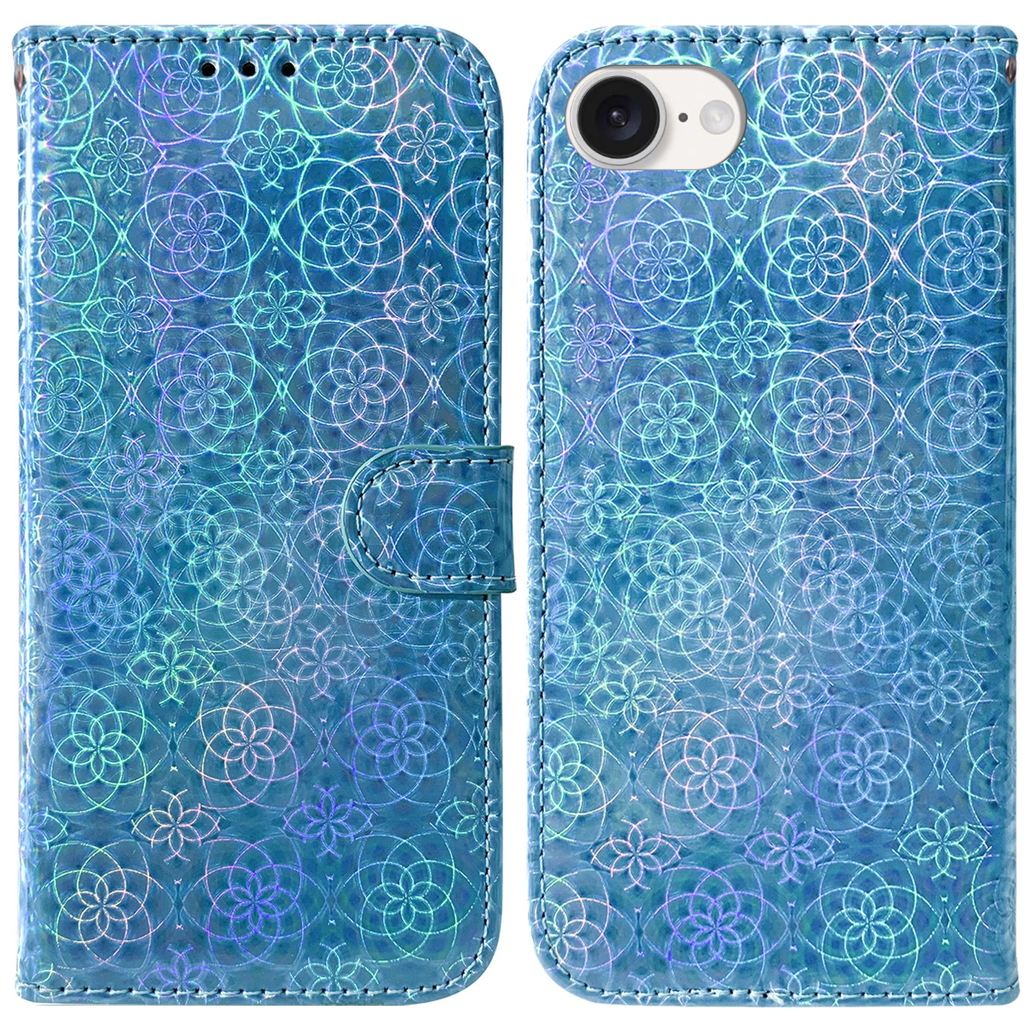 For iPhone 17e / 16e Colorful Magnetic Buckle Leather Phone Case(Blue) - Shopkiz.com