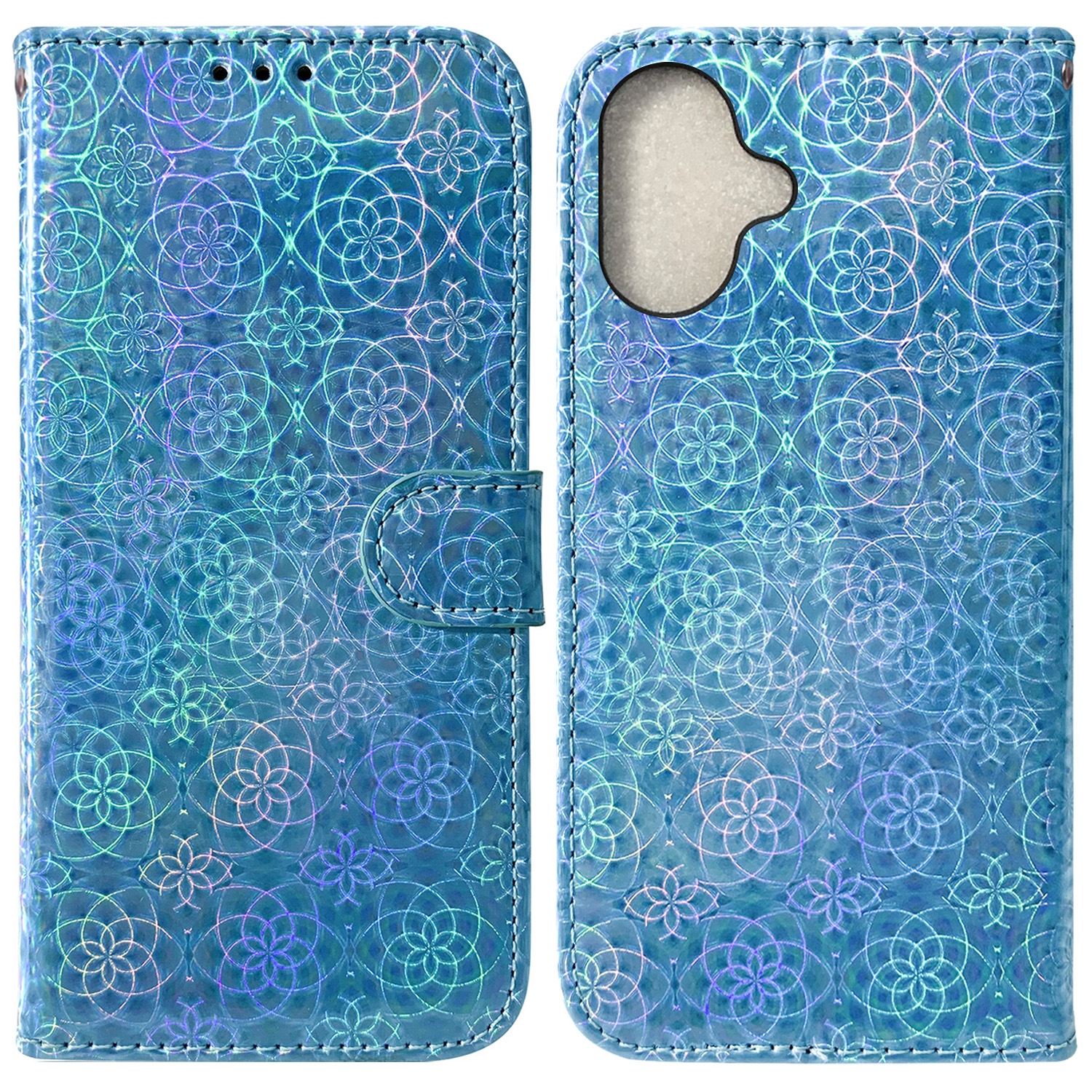 For iPhone 16 Colorful Magnetic Buckle Leather Phone Case(Blue) - Shopkiz.com