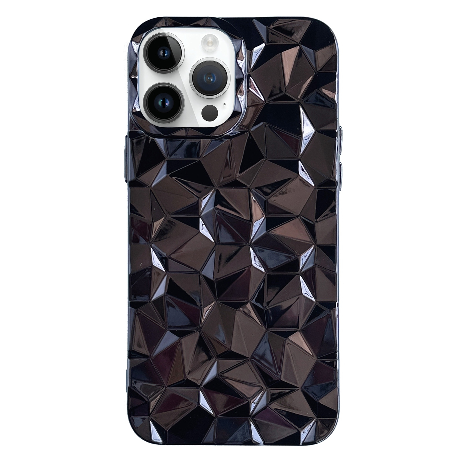 For iPhone 13 Pro Electroplating Honeycomb Edged TPU Phone Case(Black) - Shopkiz.com