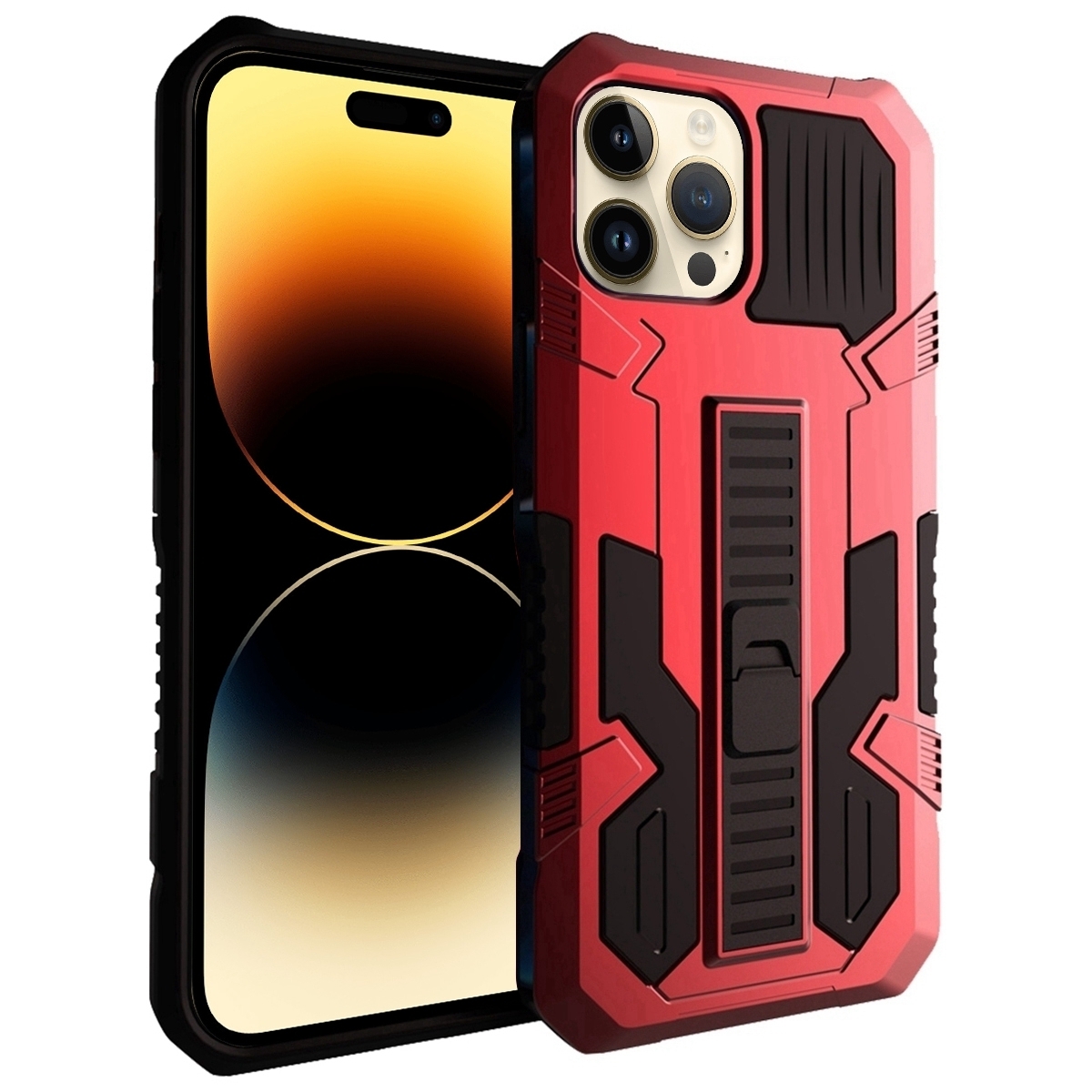 For iPhone 15 Pro Vanguard Warrior All Inclusive Double-color Phone Case(Red) - Shopkiz.com