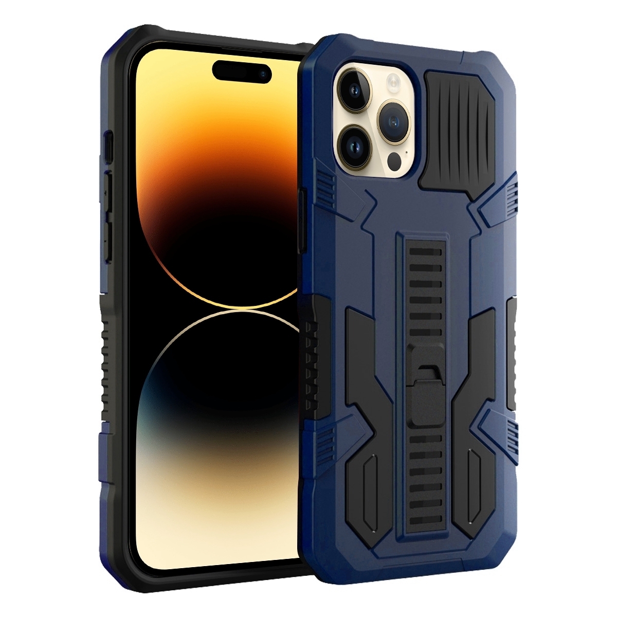 For iPhone 15 Pro Vanguard Warrior All Inclusive Double-color Phone Case(Blue) - Shopkiz.com