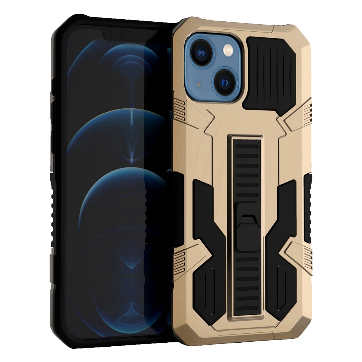 For iPhone 15 Vanguard Warrior All Inclusive Double-color Phone Case(Gold) - Shopkiz.com