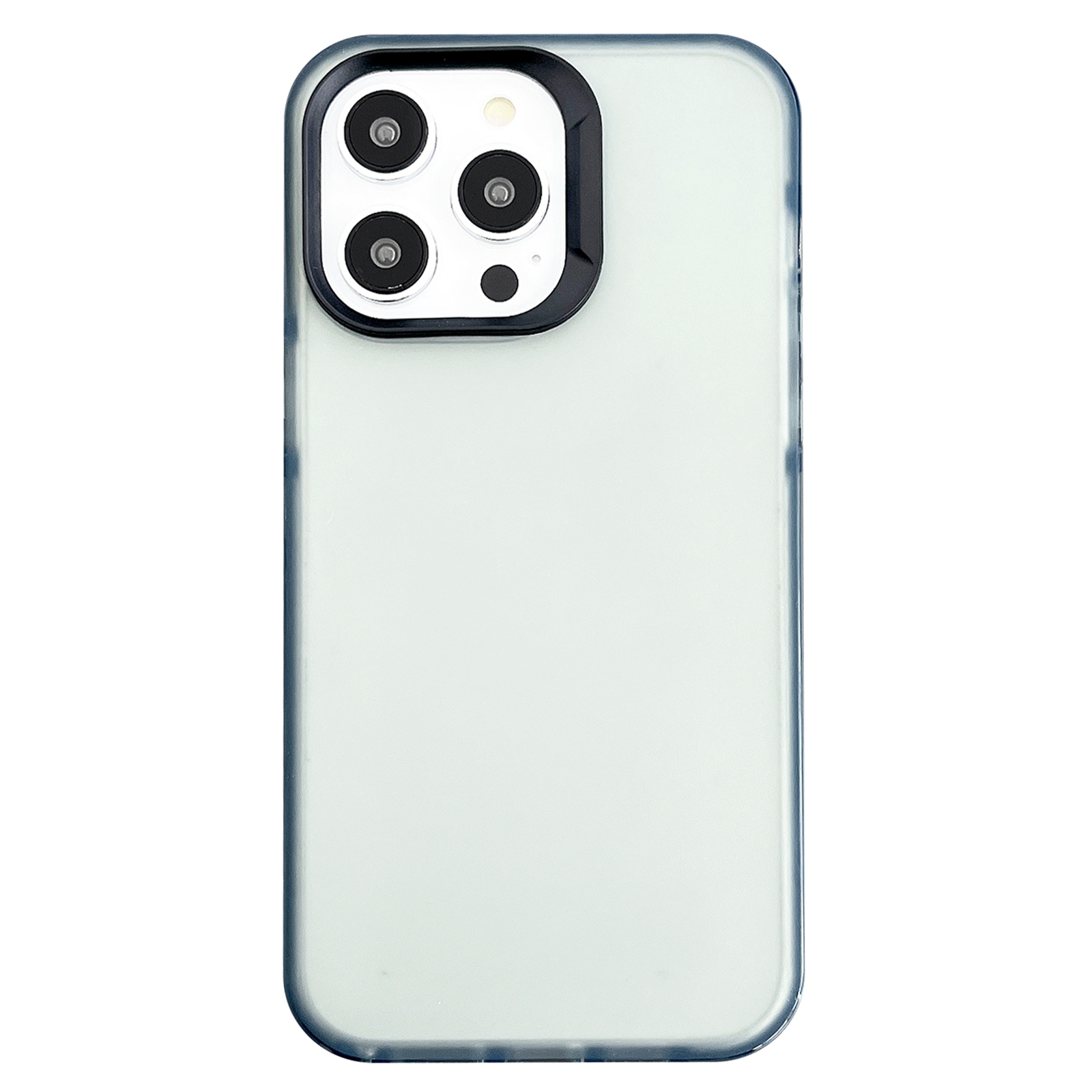 For iPhone 13 Pro 2 in 1 Frosted TPU Phone Case(Transparent Black) - Shopkiz.com