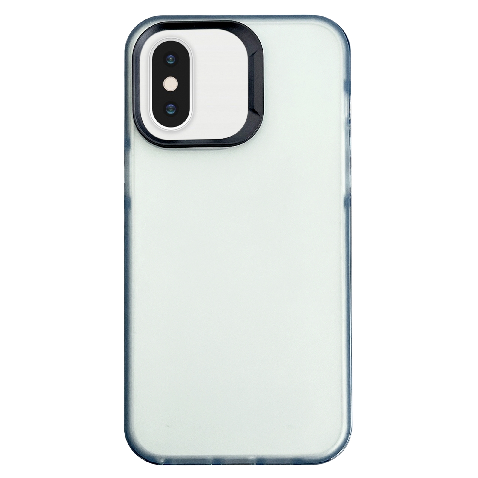 For iPhone XS / X 2 in 1 Frosted TPU Phone Case(Transparent Black) - Shopkiz.com