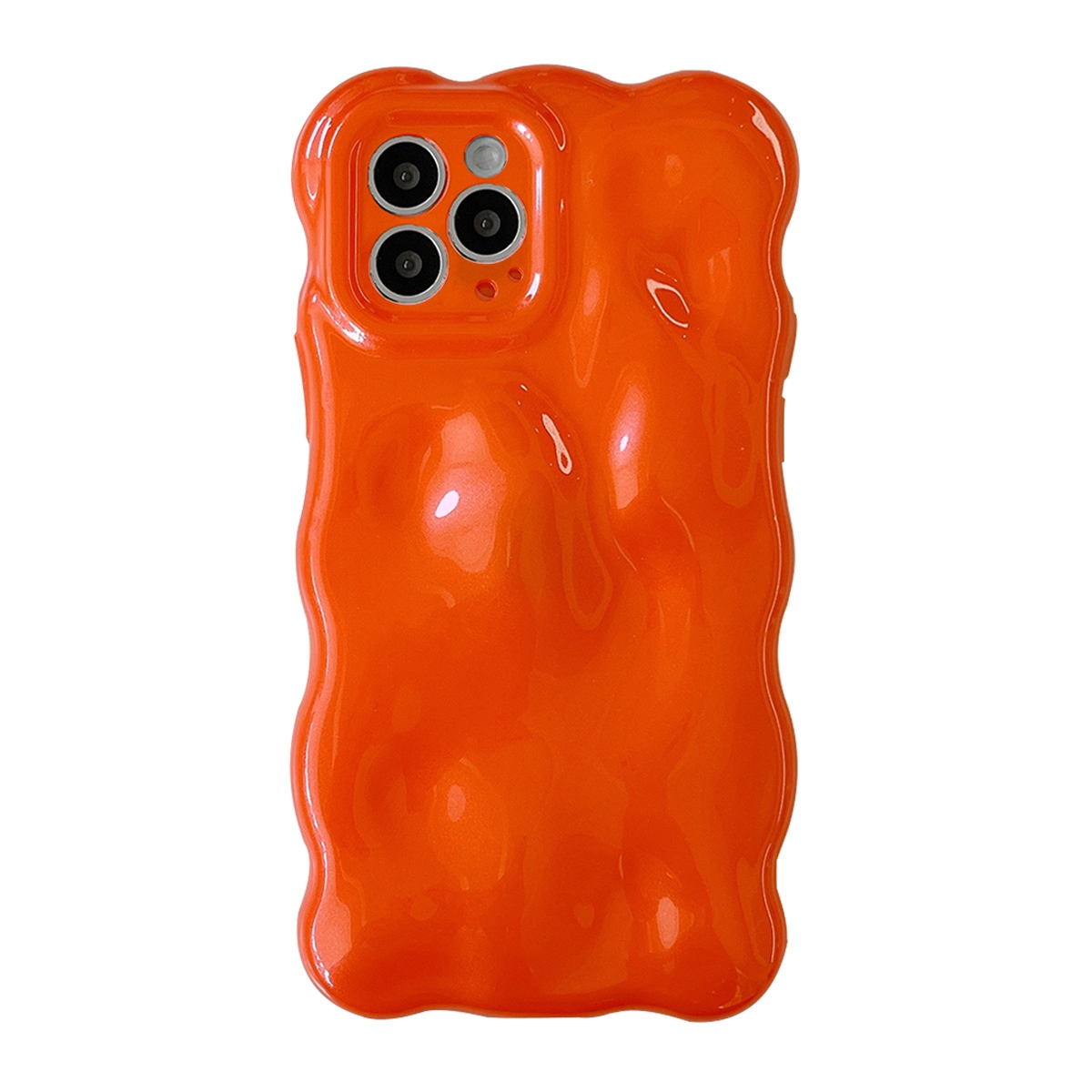 For iPhone 14 Pro Wave Bubbles TPU Phone Case(Pearlescent Orange) - Shopkiz.com