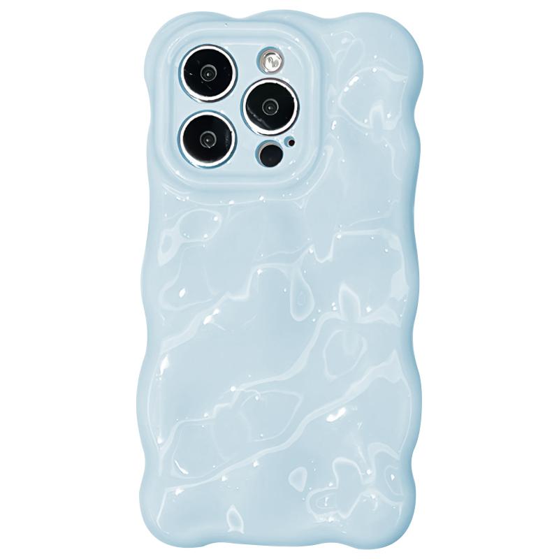 For iPhone 14 Pro Wave Bubbles TPU Phone Case(Baby Blue) - Shopkiz.com