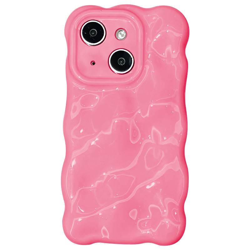 For iPhone 13 Wave Bubbles TPU Phone Case(Baby Rose Red) - Shopkiz.com
