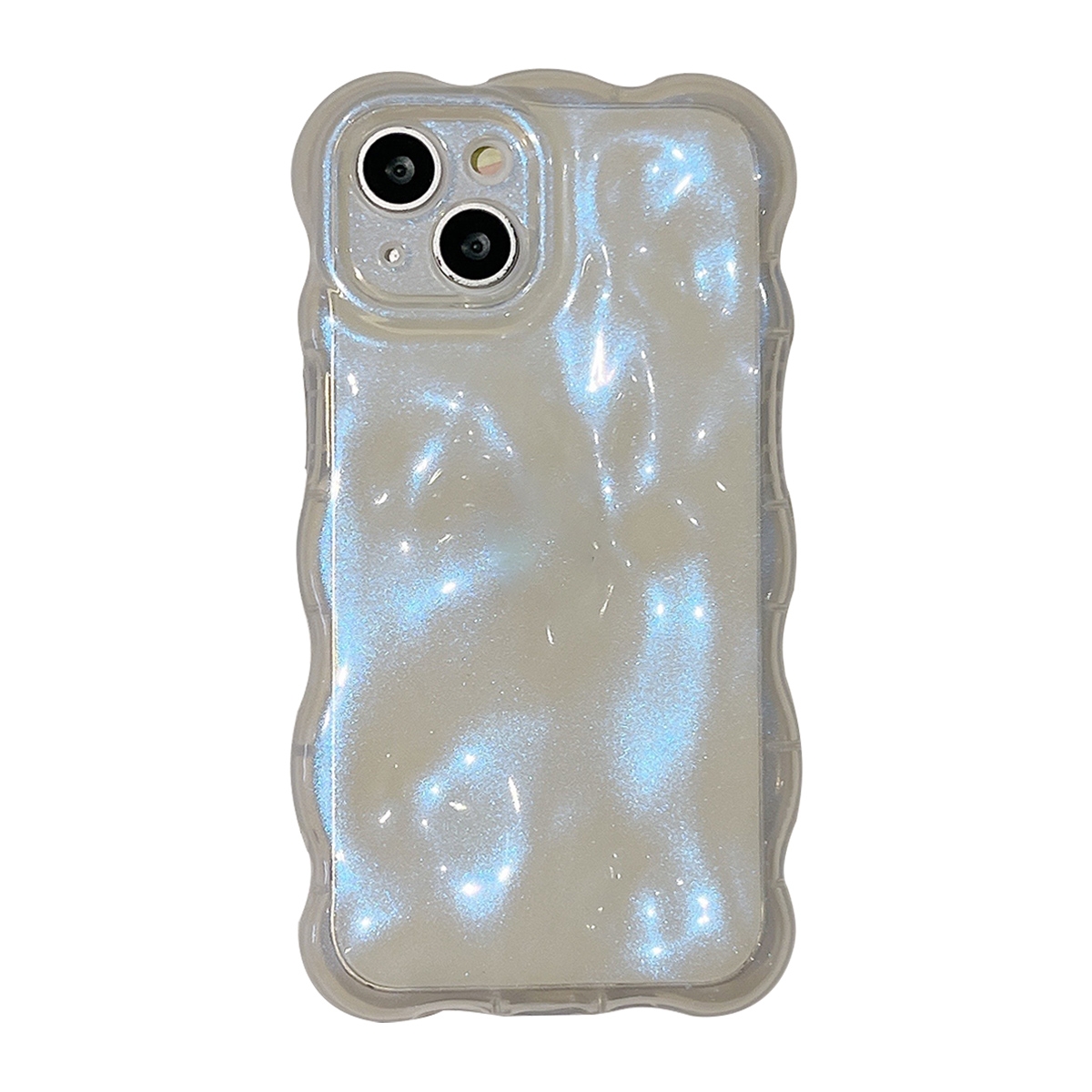 For iPhone 13 Wave Bubbles TPU Phone Case(Glitter Blue) - Shopkiz.com