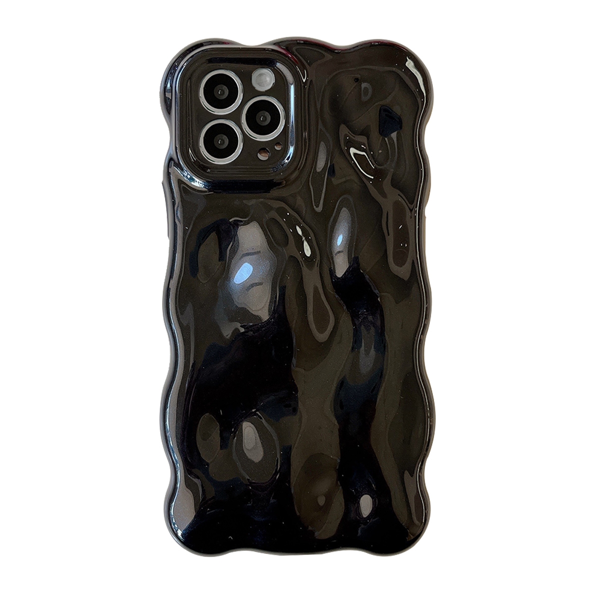 For iPhone 13 Pro Wave Bubbles TPU Phone Case(Pearlescent Black) - Shopkiz.com