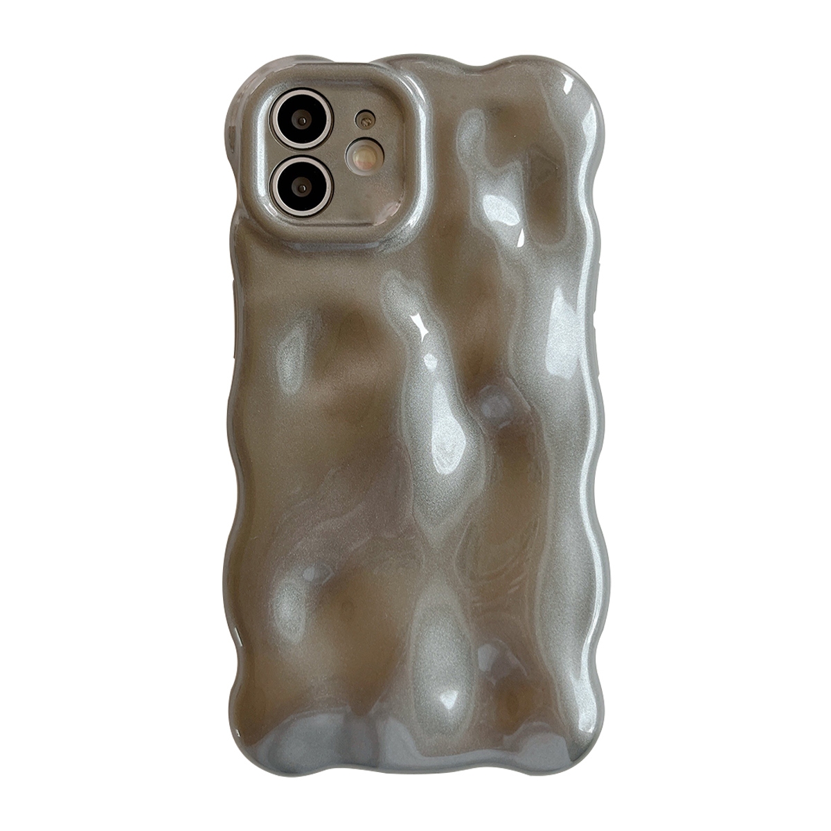 For iPhone 12 Wave Bubbles TPU Phone Case(Grey) - Shopkiz.com