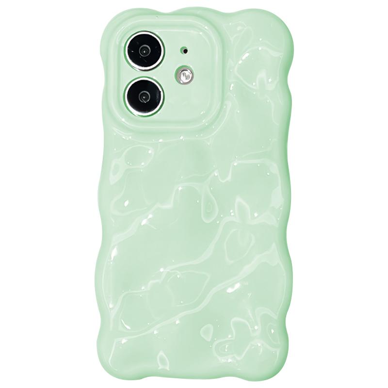 For iPhone 12 Wave Bubbles TPU Phone Case(Baby Green) - Shopkiz.com