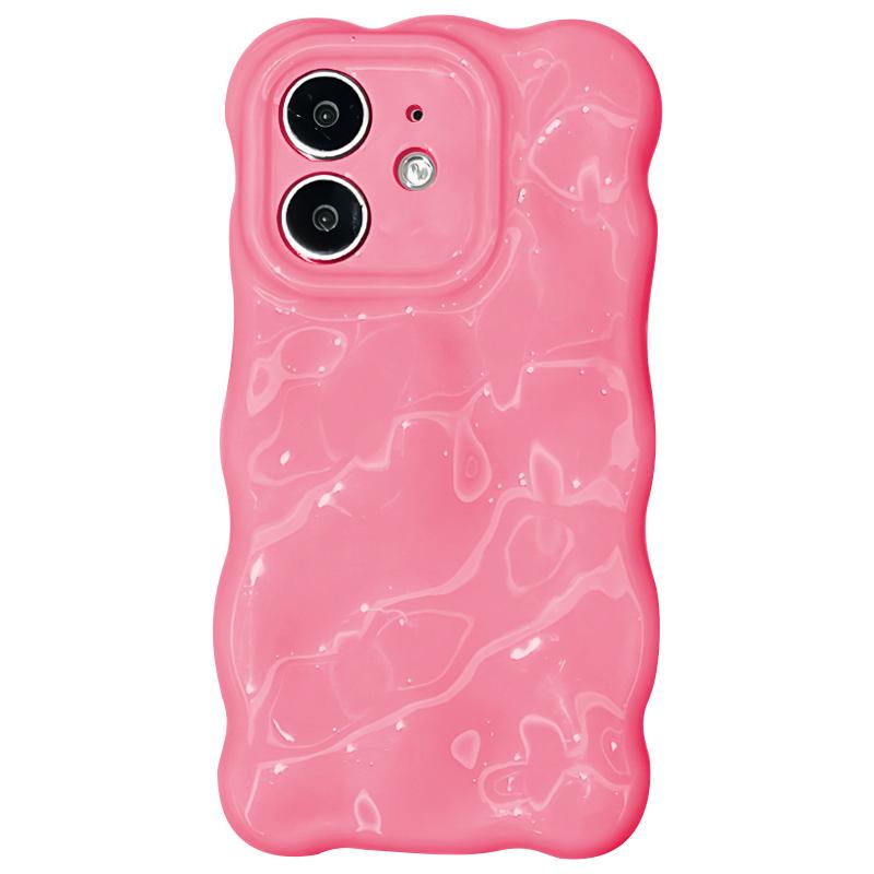 For iPhone 12 Wave Bubbles TPU Phone Case(Baby Rose Red) - Shopkiz.com