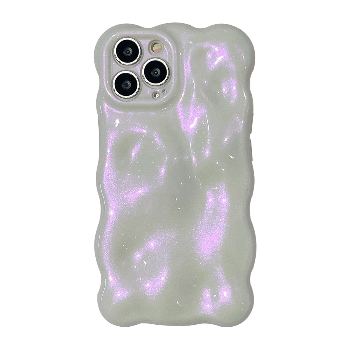 For iPhone 12 Pro Wave Bubbles TPU Phone Case(Glitter Pink) - Shopkiz.com