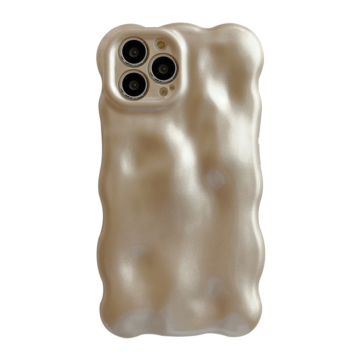For iPhone 12 Pro Max Wave Bubbles TPU Phone Case(Champagne Gold) - Shopkiz.com