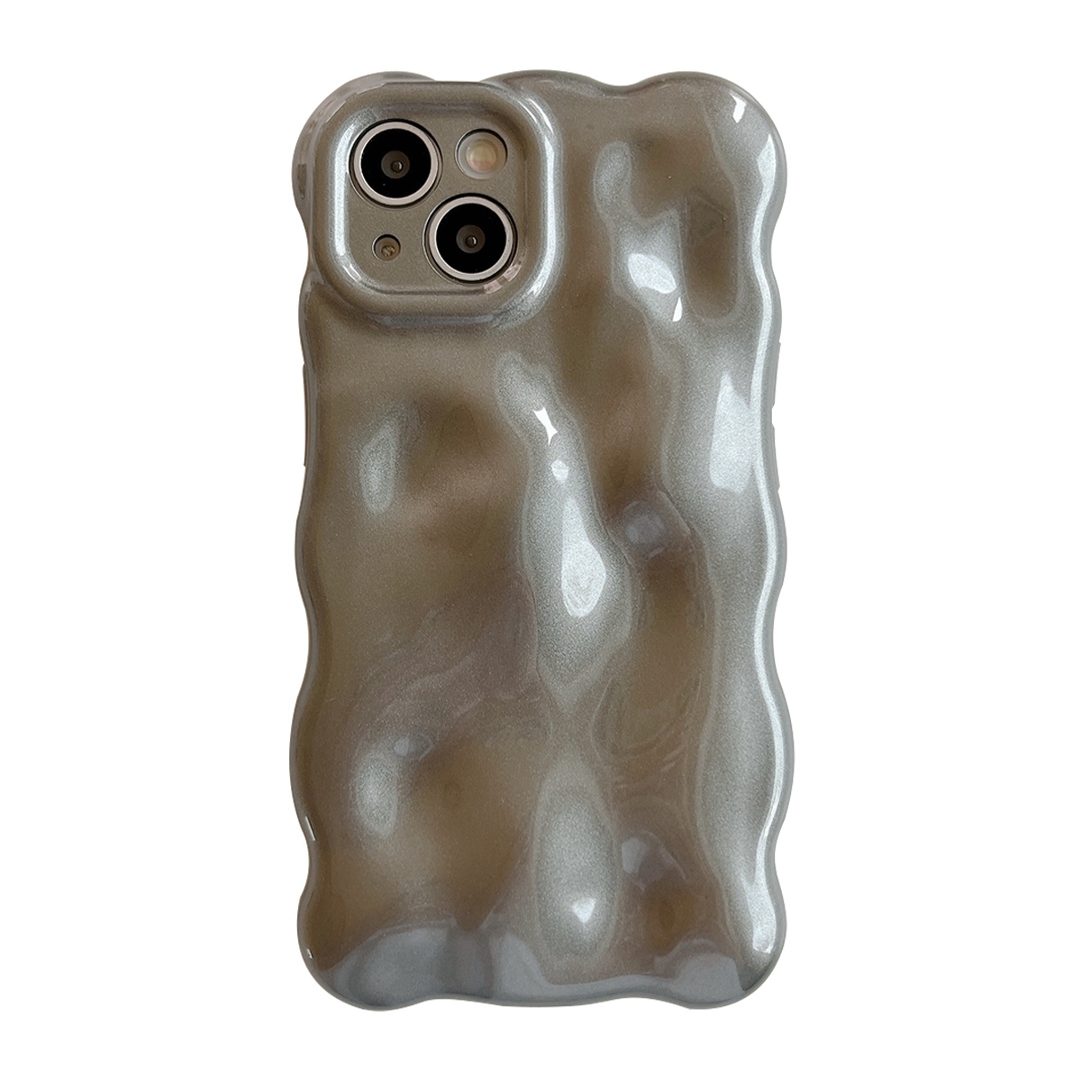 For iPhone 15 Wave Bubbles TPU Phone Case(Grey) - Shopkiz.com