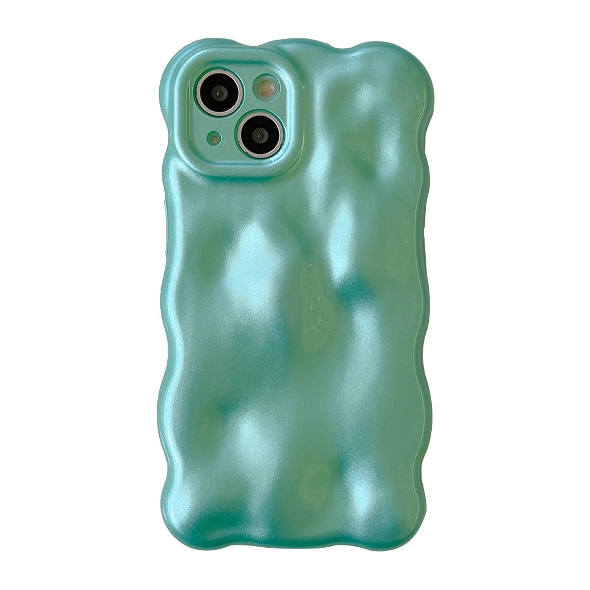 For iPhone 15 Wave Bubbles TPU Phone Case(Pearlescent Green) - Shopkiz.com
